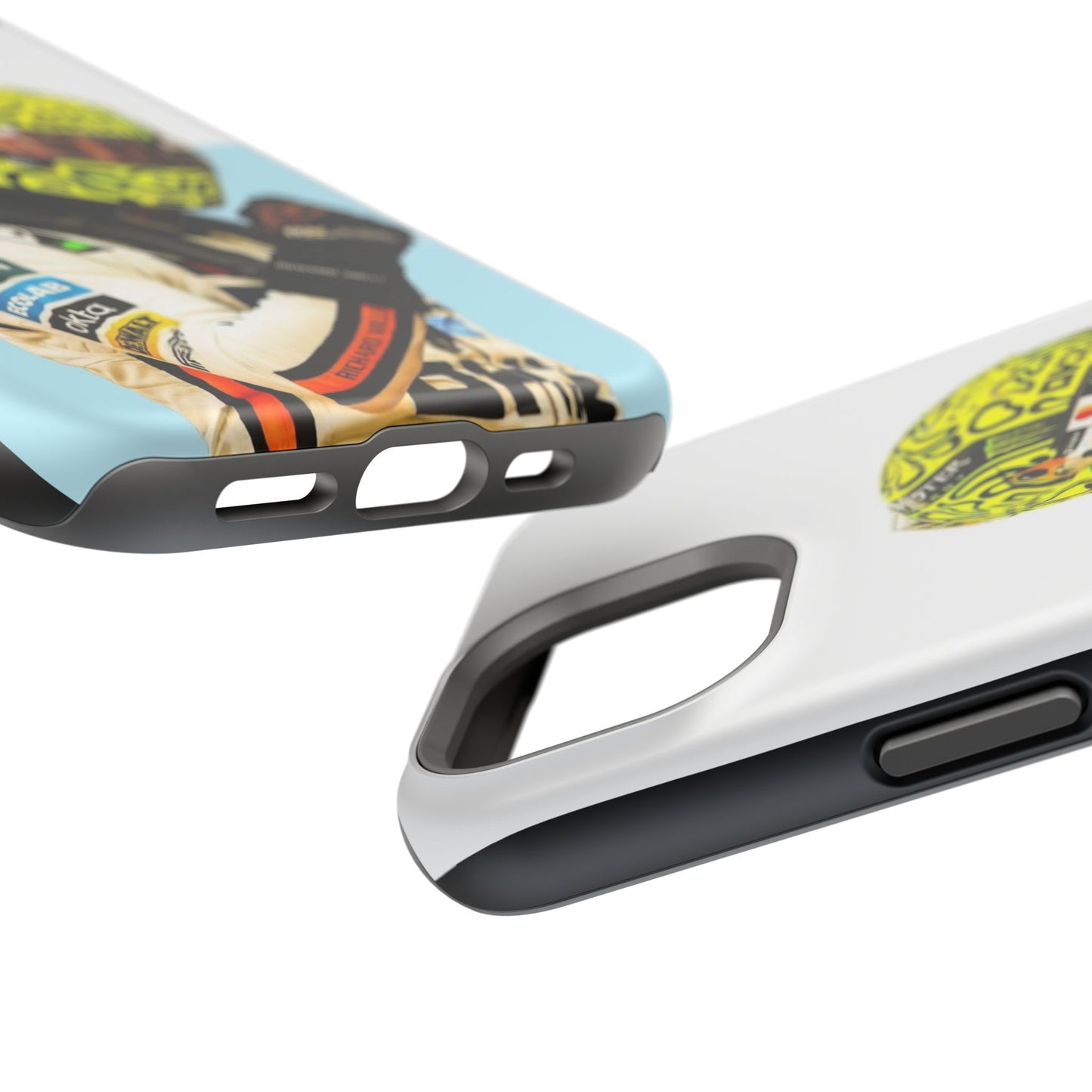 Lando Norris F1 Phone Case – White & Neon Helmet Edition