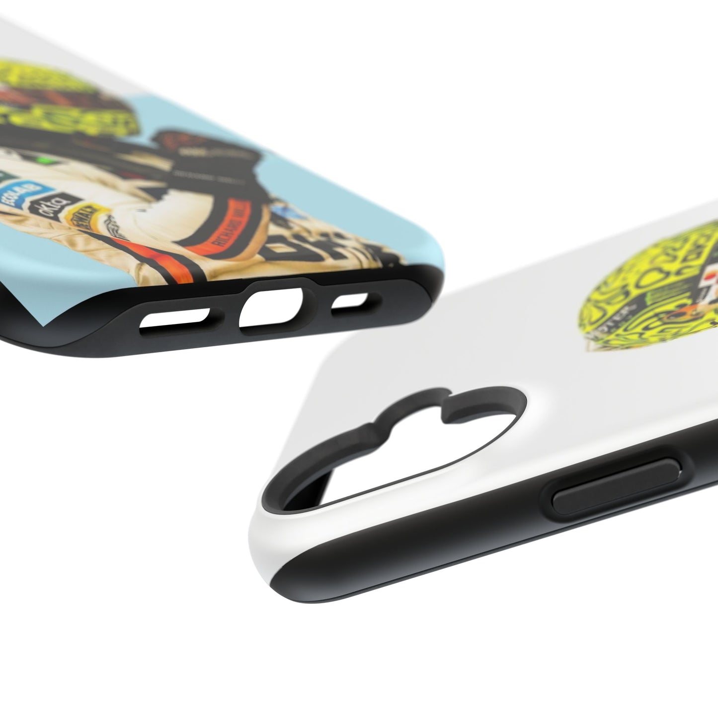 Lando Norris F1 Phone Case – White & Neon Helmet Edition