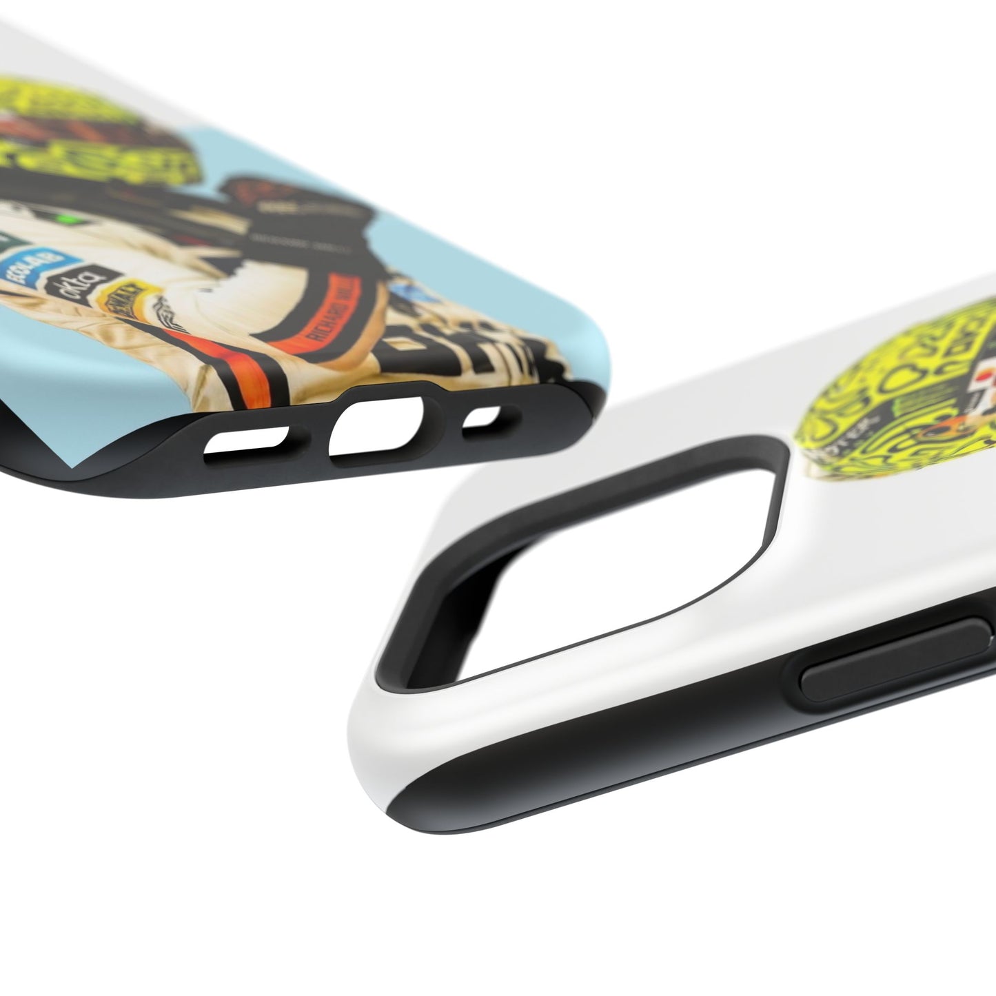Lando Norris F1 Phone Case – White & Neon Helmet Edition