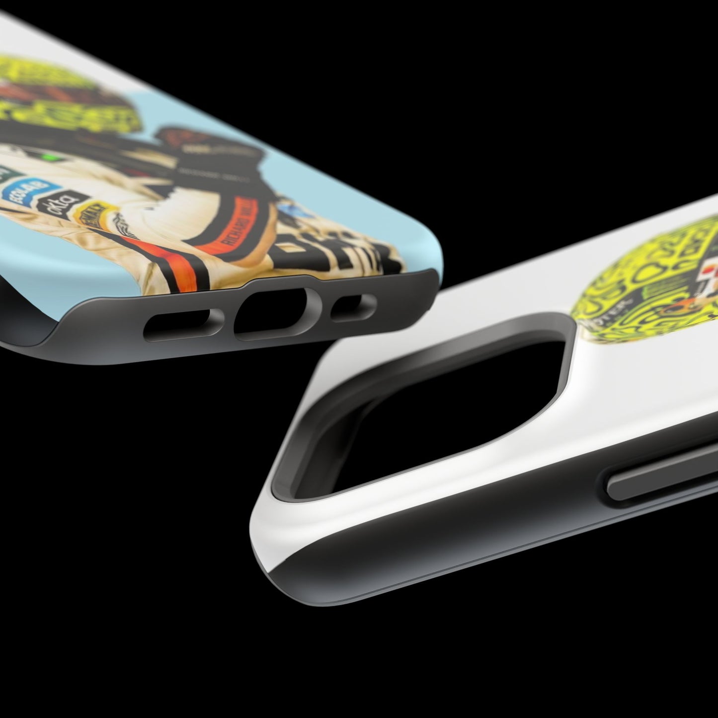 Lando Norris F1 Phone Case – White & Neon Helmet Edition