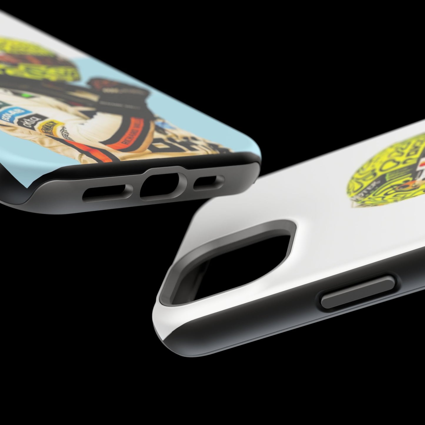 Lando Norris F1 Phone Case – White & Neon Helmet Edition
