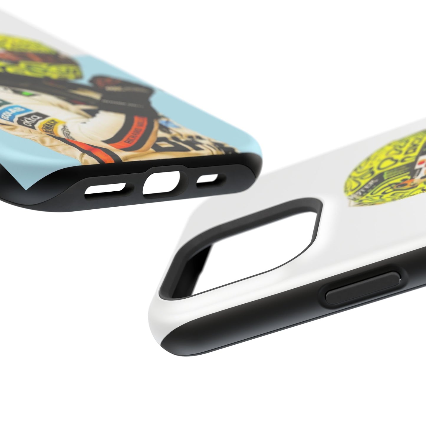 Lando Norris F1 Phone Case – White & Neon Helmet Edition