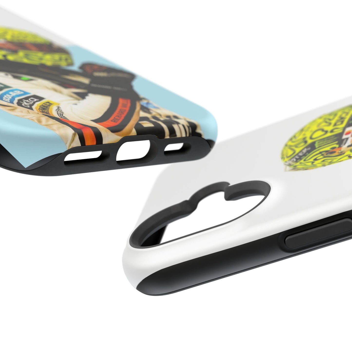Lando Norris F1 Phone Case – White & Neon Helmet Edition