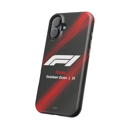 Esteban Ocon Haas F1 Phone Case – 2025 Season Official Design | MagSafe