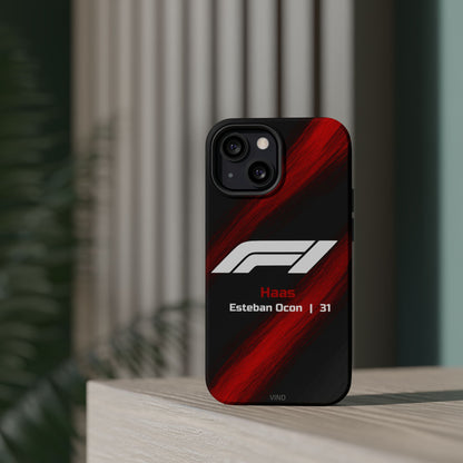 Esteban Ocon Haas F1 Phone Case – 2025 Season Official Design | MagSafe