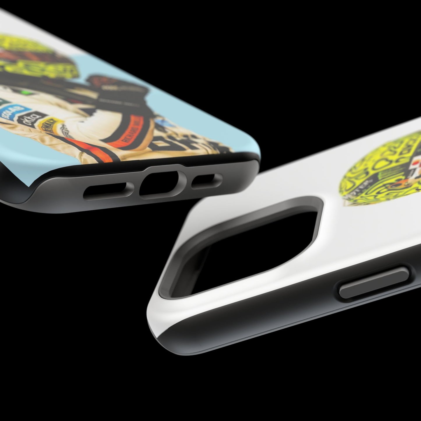 Lando Norris F1 Phone Case – White & Neon Helmet Edition