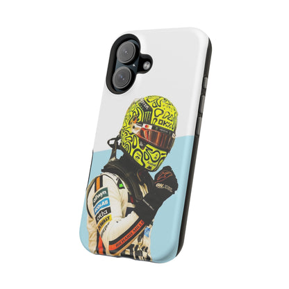 Lando Norris F1 Phone Case – White & Neon Helmet Edition