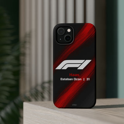 Esteban Ocon Haas F1 Phone Case – 2025 Season Official Design | MagSafe