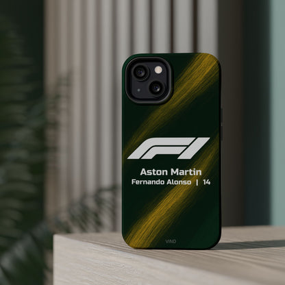Fernando Alonso Aston Martin F1 Phone Case – 2025 Season Official Design | MagSafe